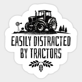 Easily Distracted By Tractors Sticker